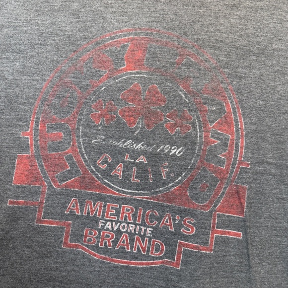 Lucky Brand T0shirt Mens Size XL Gray Large Graphic Heathered Crew Neck Casual - Picture 3 of 10